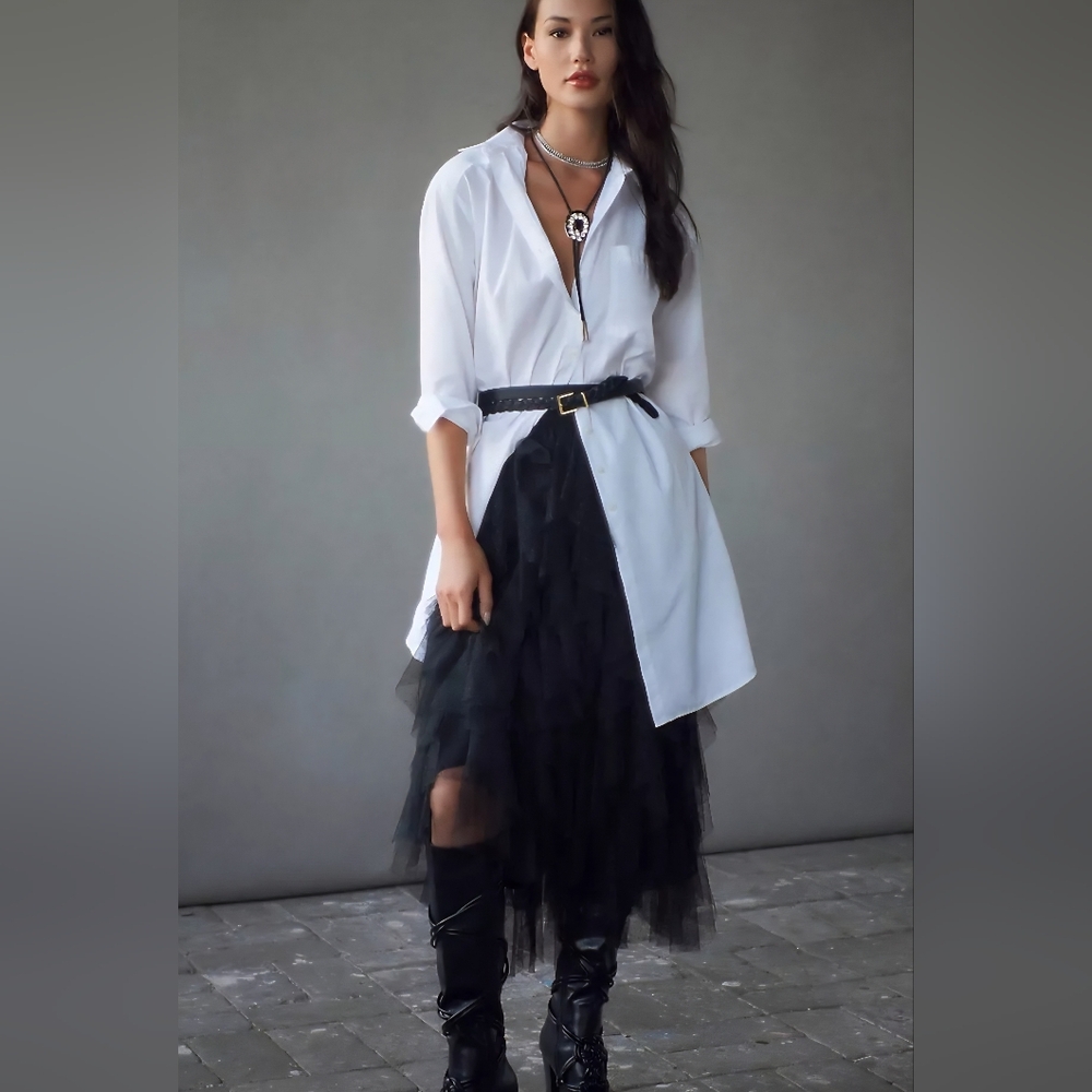 Anthropologie Maxi Tunic Popplin Buttondown NWT
